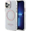 Guess Metal Outline Magsafe - Case For Iphone 12 / Iphone 12 Pro (Transparent / Pink) - (GUHMP12MHTRMP)