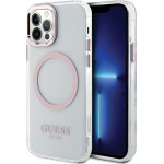 Guess Metal Outline Magsafe - Case For Iphone 12 / Iphone 12 Pro (Transparent / Pink) - (GUHMP12MHTRMP)