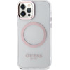 Guess Metal Outline Magsafe - Case For Iphone 12 / Iphone 12 Pro (Transparent / Pink) - (GUHMP12MHTRMP)