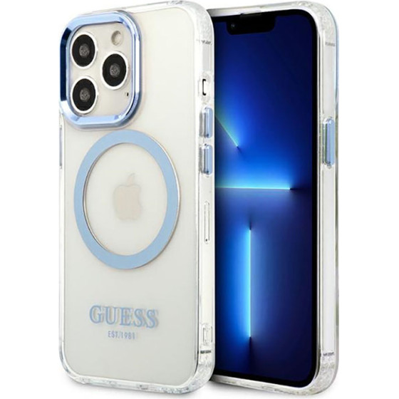 Guess Metal Outline Magsafe - Case For Iphone 13 Pro (Clear) - (GUHMP13LHTRMB)