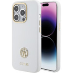 Guess Silicone Logo Strass 4G - Iphone 15 Pro Max Case (white) - (GUHCP15XM4DGPH)
