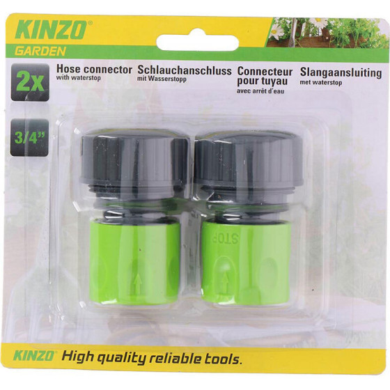 Kinzo - 3/4 ''Garden Hose Connector 2 pcs. - (8711252122298)