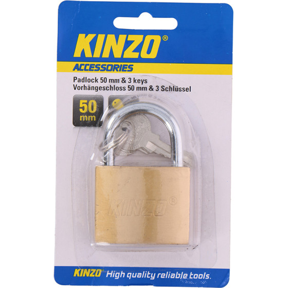 Kinzo - 50 Mm Brass Padlock With Three Keys - (8711252793894)