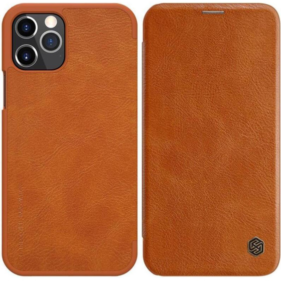 Nillkin Qin Leather Case - Case For Apple Iphone 12 Pro Max (Brown) - (IP67-01675)