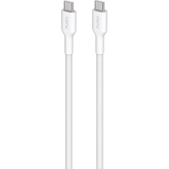 Puro Fabric - Heavy Duty Braided USB-C To USB-C Cable 1.2m (white) - (PUCUSBCUSBCFABK4WHI)