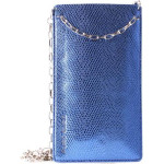 Puro Glam Chain - Universal Case For Smartphones With 2 Card Slots w / Gold Chain Xl (blue) - (PGPCCHAIN2XL)