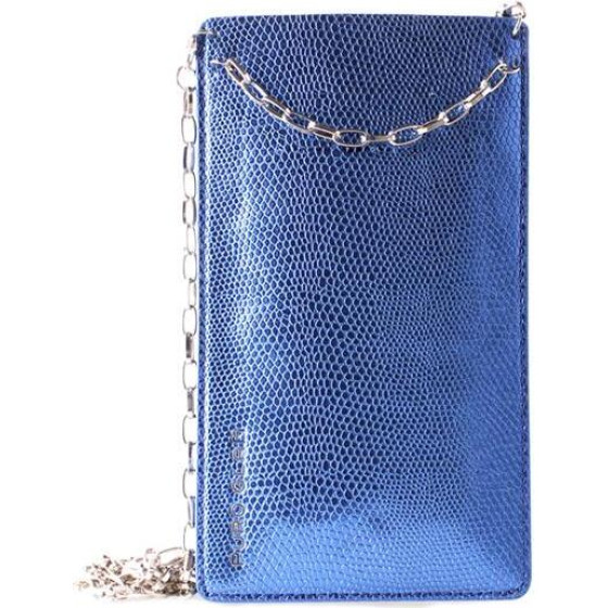 Puro Glam Chain - Universal Case For Smartphones With 2 Card Slots w / Gold Chain Xl (blue) - (PGPCCHAIN2XL)