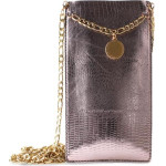 Puro Glam Chain - Universal Case For Smartphones With 2 Card Slots w / Gold Chain Xl (brown) - (PGPCCHAIN3XL)