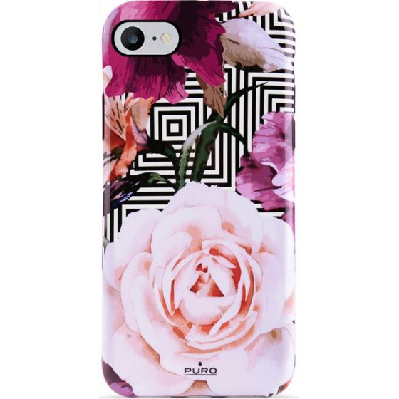Puro Glam Geo Flowers - Case For Iphone Se (2022/2020) / 8/7 / 6s (Pink Peonies) - (IPC747CGEOFLO2BLK)
