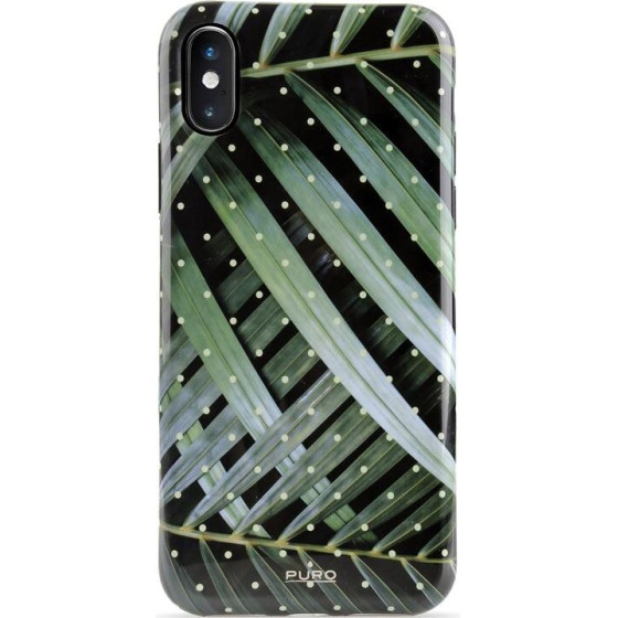 Puro Glam Tropical Leaves - Case For Iphone Xs Max (Brilliant Leaves) - (IPCX65TROPICAL1BLK)