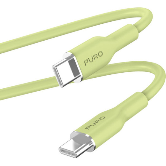 Puro Icon Soft Cable - Kabel USB-C Do USB-C 1,5 m (Matcha Green) - (PUUSBCUSBCICONLGRN)