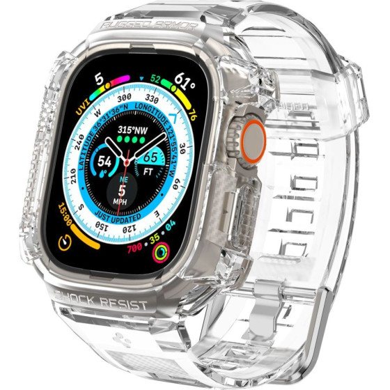 Spigen Rugged Armor Pro Case - Band With Case For Apple Watch Ultra 49 Mm (Clear)) - (ACS05461)