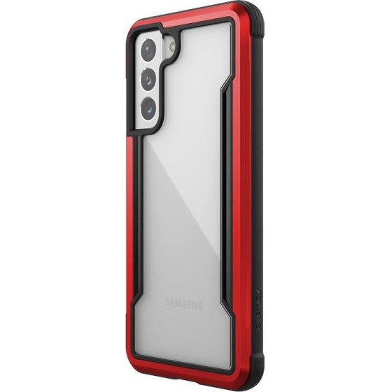 X-Doria Raptic Shield - Aluminum Case For Samsung Galaxy S21 (Antimicrobial protection) (Red) - (492157)