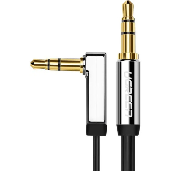 Ugreen Flat Cable Audio Cable Aux 3.5mm Mini Jack 1m Silver (10597) - (6957303815975)