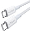 Ugreen US557 USB-C / USB-C Pd Cable 100W 1m - White - (15267-ugreen)