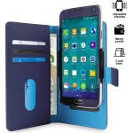 Puro Smart Wallet - Universal Case With a Holder For Taking Photos With Pockets For Cards And money, Size Xl (blue) - (UNIWALLET3BLUEXL)