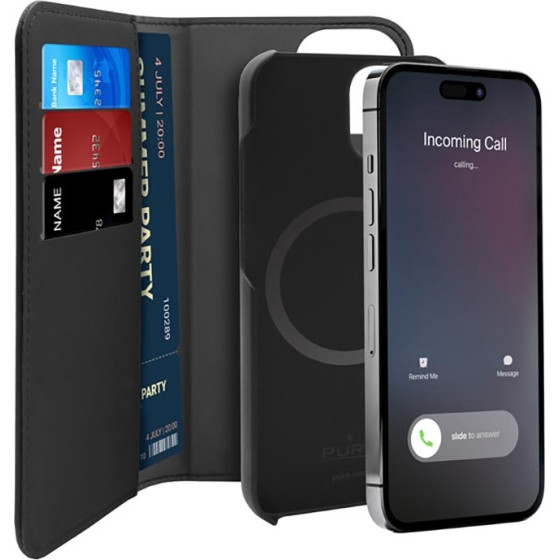 Puro Wallet Detachable - Case 2in1 For Iphone 14 Plus (Black) - (PUIPC1467BKMAG1BLK)