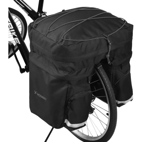 Wozinsky Spacious Bike Bag 60 l For The Trunk (Rain Cover included) Black - (WBB13BK)