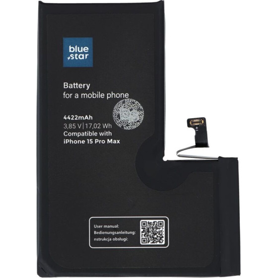 Blue Star Hq Battery For Iphone 15 Pro Max 4422 mAh