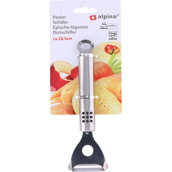 Alpina - Stainless steel vegetable peeler 18,5 cm (silver) - (871125210798)