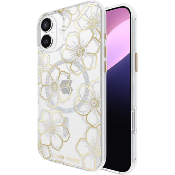 Case-Mate Floral Gems MagSafe - Case for iPhone 16 Plus (Gold) - (CM054374)