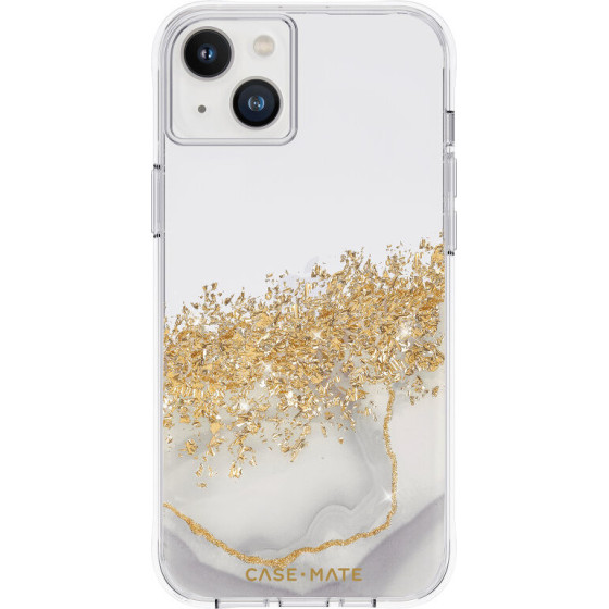 Case-Mate Karat - Case decorated in gold for iPhone 14 Plus (Marble) - (CM049248)