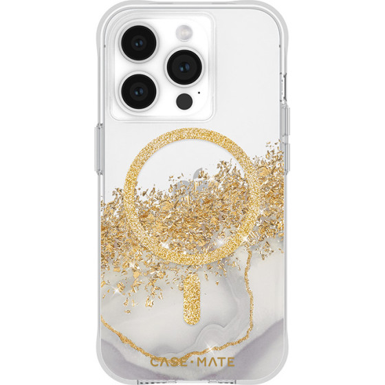 Case-Mate Karat MagSafe - Gold Decorated iPhone 15 Pro Case (Marble) - (CM051480)