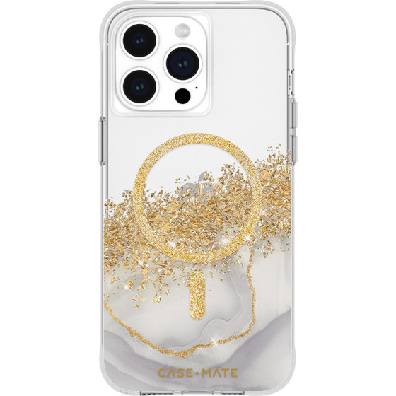 Case-Mate Karat MagSafe - Gold Decorated iPhone 15 Pro Max Case (Marble) - (CM051668)