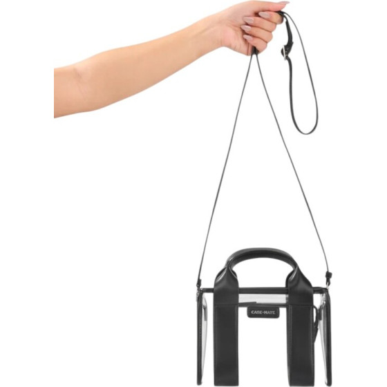 Case-Mate Micro Tote Bag - Waterproof Shoulder Bag (Midnight Black/Clear) - (CM056474)