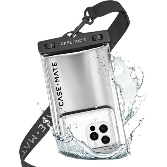 Case-Mate Waterproof Floating Pouch - Waterproof Smartphone Case (Silver Chrome) - (CM055488)
