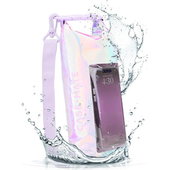 Case-Mate Waterproof Mini Phone Bucket Dry Bag - Waterproof bag with phone pocket up to 7'' (Soap Bubble) - (CM052390)