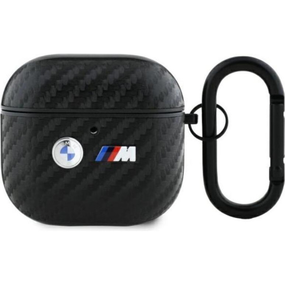 BMW Carbon Double Metal Logo - Case for AirPods 4 (black) - (BMA4WMPUCA2)
