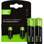 Green Cell - 2x AA HR6 2600mAh rechargeable batteries - (GR05)