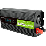 Green Cell - PowerInverter voltage converter with LCD display 12V to 230V 500W/1000W Pure sine wave - (INVGC12P500LCD)