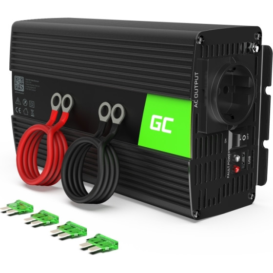 Green Cell - Voltage converter Inverter 12V to 230V 1000W/2000W Pure sine wave - (INV09)