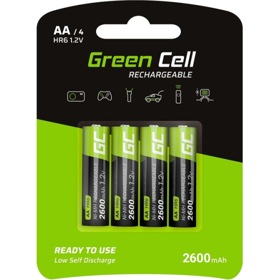 Green Cell 4x AA HR6 Batteries 2600mAh - (GR01)