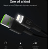 Green Cell Cable Ray USB-A - Lightning White LED 200cm with support for Apple 2.4A fast charging - (KABGC12)