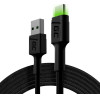 Green Cell Cable Ray USB-A - USB-C Green LED 200cm with support for Ultra Charge QC3.0 fast charging - (KABGC13)