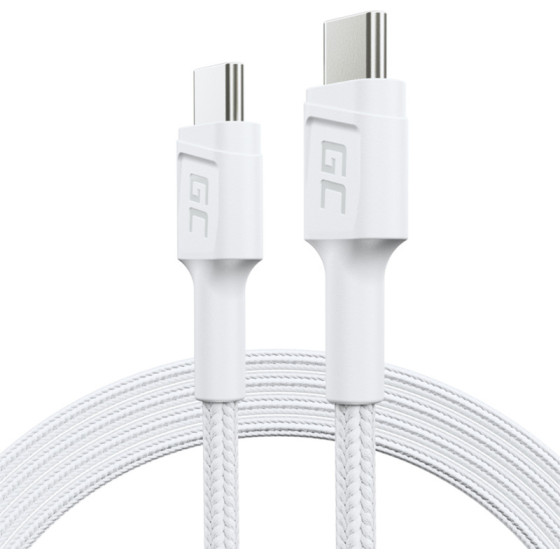 Green Cell PowerStream - USB-C - USB-C cable 120 cm Power Delivery 60W, QC 3.0 (white) - (KABGC30W)