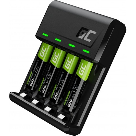 Green Cell Set charger GC VitalCharger and 4x batteries AAA / HR03 800mAh - (GRSETGC02)