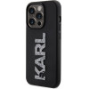 Karl Lagerfeld 3D Rubber Glitter Logo - Case for iPhone 15 Pro (Black) - (KLHCP15L3DMBKCK)