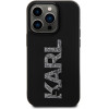 Karl Lagerfeld 3D Rubber Glitter Logo - Case for iPhone 15 Pro Max (Black) - (KLHCP15X3DMBKCK)