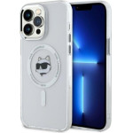 Karl Lagerfeld IML Metal Choupette Head MagSafe - Case for iPhone 13 Pro Max (White) - (KLHMP13XHLSCHH)