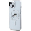 Karl Lagerfeld IML Metal Karl & Choupette Head MagSafe - Case for iPhone 15 (White) - (KLHMP15SHLSKCH)