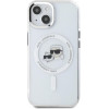 Karl Lagerfeld IML Metal Karl & Choupette Head MagSafe - Case for iPhone 15 (White) - (KLHMP15SHLSKCH)