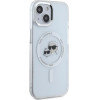 Karl Lagerfeld IML Metal Karl & Choupette Head MagSafe - Case for iPhone 15 (White) - (KLHMP15SHLSKCH)