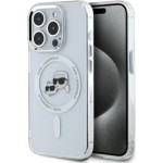 Karl Lagerfeld IML Metal Karl & Choupette Head MagSafe - Case for iPhone 15 Pro Max (White) - (KLHMP15XHLSKCH)