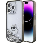 Karl Lagerfeld Liquid Glitter Choupette - iPhone 15 Pro Case (Transparent) - (KLHCP15LLKCNSK)