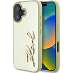 Karl Lagerfeld Metal Signature - Case for iPhone 16 (gold) - (KLHCP16SPFMFBKMD)
