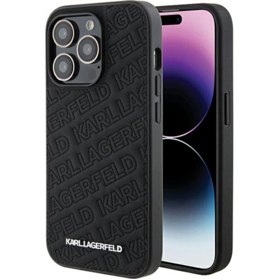 Karl Lagerfeld Quilted K Pattern - iPhone 15 Pro Case (Black) - (KLHCP15LPQKPMK)